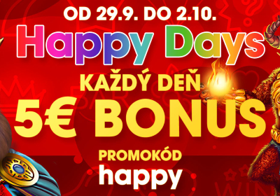 Happy Days - bonus 5 EUR každý deň
