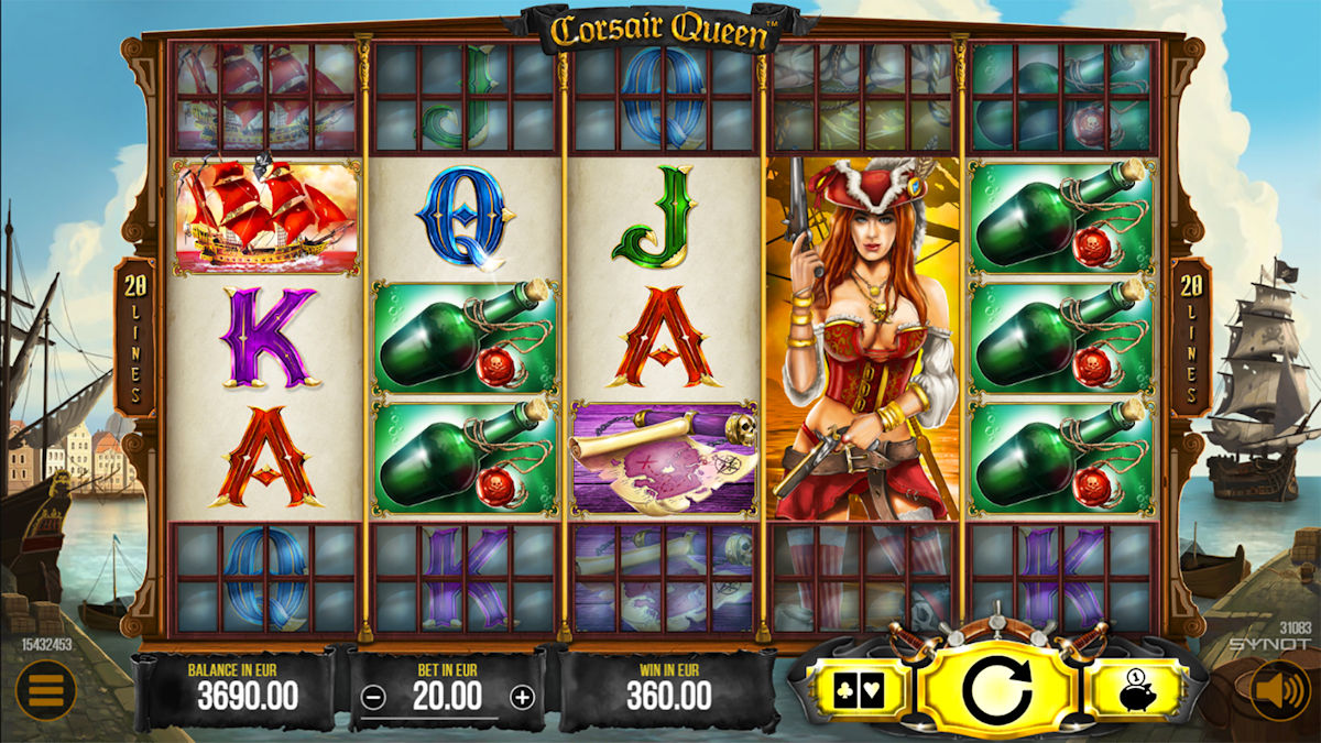 Vizuál hracieho automatu Corsair Queen od Synot Games