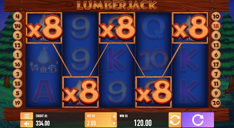 Lumberjack, Wild symbol s násobiteľom