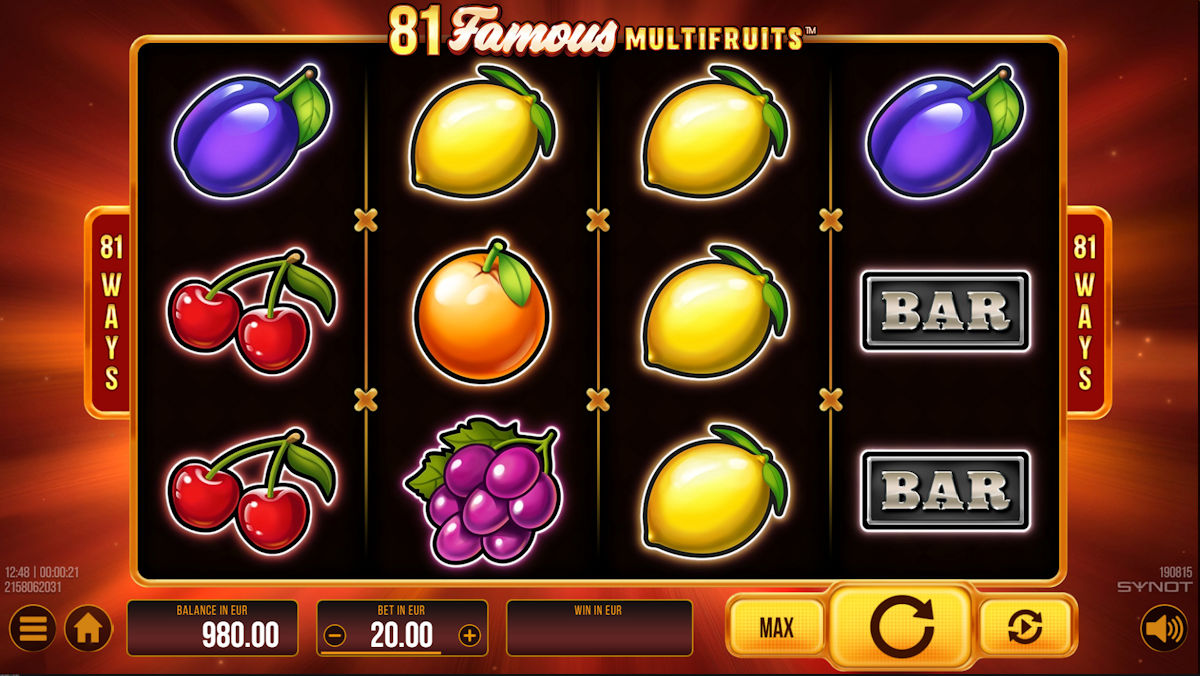 Hra 81 Vegas Multifruits od Synot Games